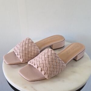 Rachel Zoe Pink Blush Woven Mule Slides Size 8